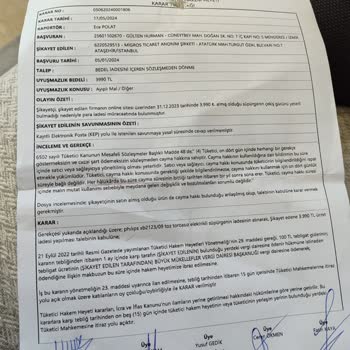 Migros Tüketici Hakem Heyeti Sonucu