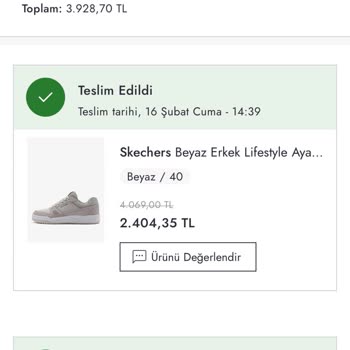 Skechers 1 Aylık Ayakkabı İçin İncelemeden 2 Defa Olumsuz Dönüş Alınması.