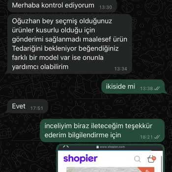 Shopier/vegaspor Hatalı-eksik Ürün
