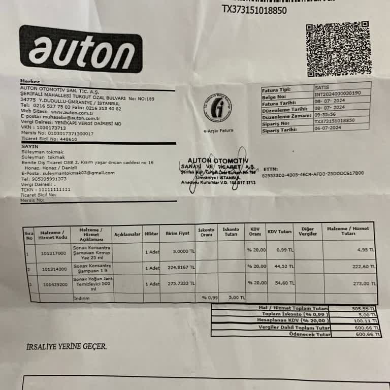 Sonax Shop Eksik Gelen Ürün