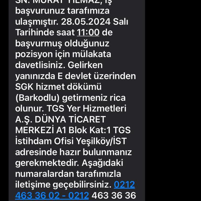 TGS - Turkish Ground Services TGS Firması İş Başvurusu