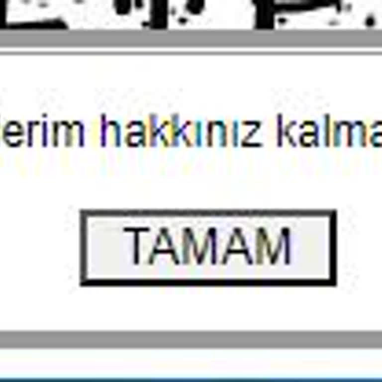 Tüvtürk SMS Kodu Gönderim Hakkınız Kalmamıştır Uyarısı