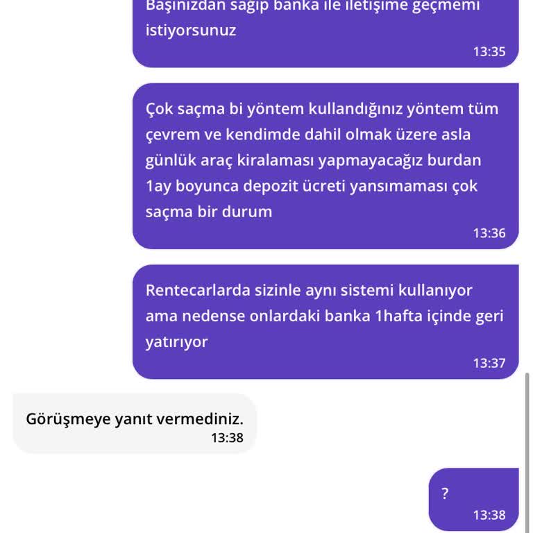 GetirAraç Getirmoov Depozit Parasını İade Etmiyor