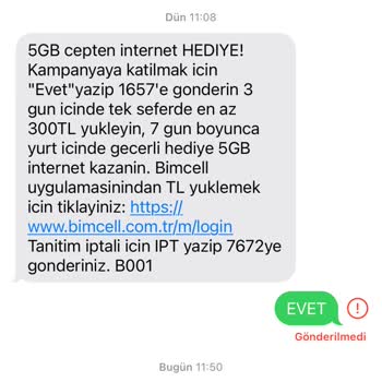 Bimcell Tl Yükle Hediye İnternet Kazan Kampanyası