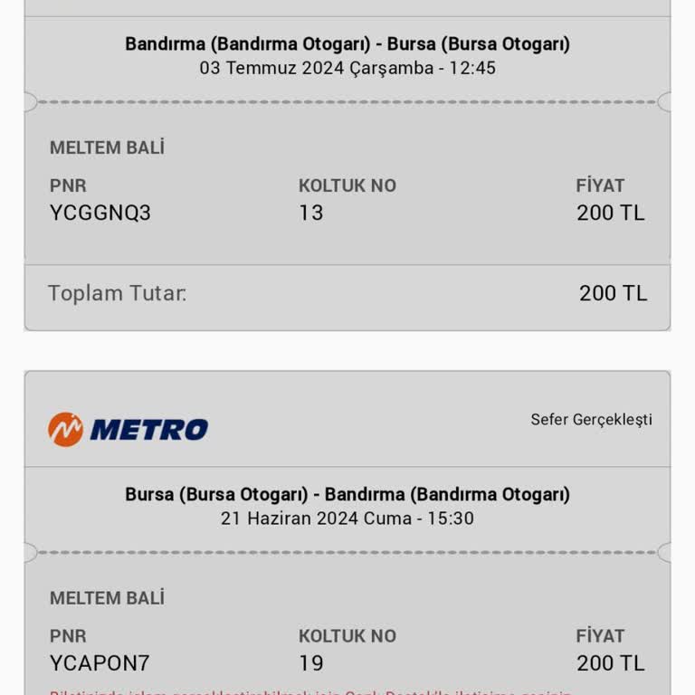 Metro Turizm İade Tutarını Hesabıma Yatırmadı