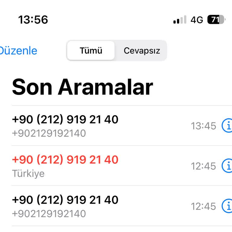 0212 919 21 40 +90 212 919 21 40 Telefon Numarasından Gelen Arama