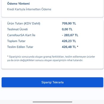 Carrefour SA Online Market Ön Otorizasyon Adı Altında Para Çekilmesi
