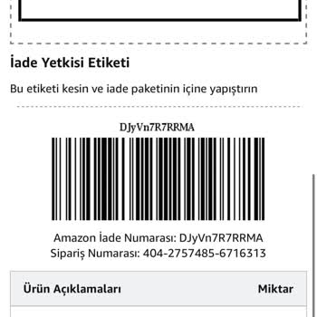 Amazon'dan Geri İade Yapamıyorum