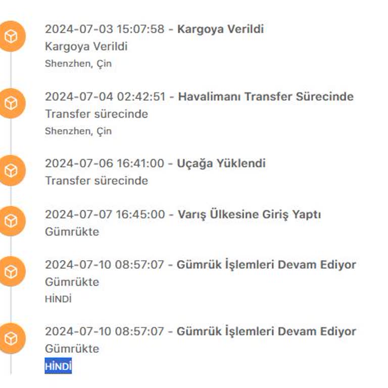 Hepsiburada Gümrük İşlemleri ( Hindi )