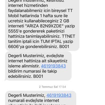 Türk Telekom Evde İnternet 10 Gün Önce Verilen Arıza Kaydına Çözümsüz