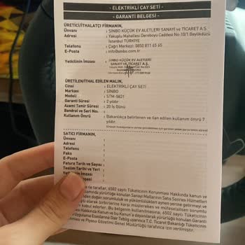 Sinbo Garanti Belgesinde Seri No Olmadığı İçin Garanti Kullanamamak