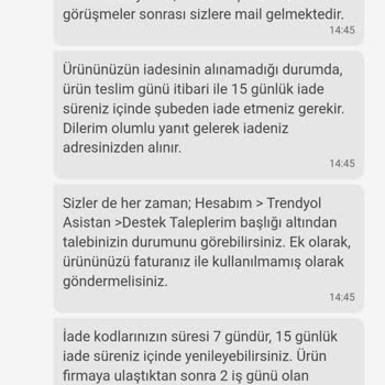 Poor Quality Product And Unresponsive Return Service From Trendyol