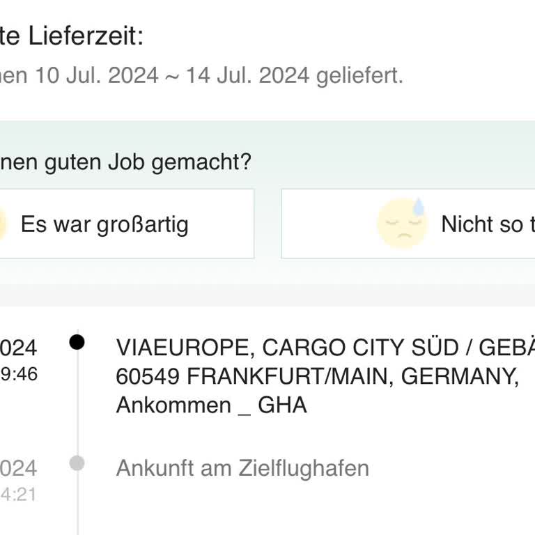 SHEIN Paket Aktulasiert sich nicht
