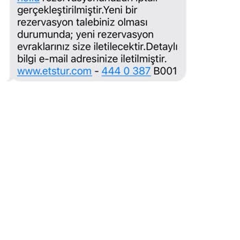 Etstur Rezervasyon İptalinde Sorun