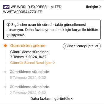 Temu Takip Güncellemesi Alınamıyor