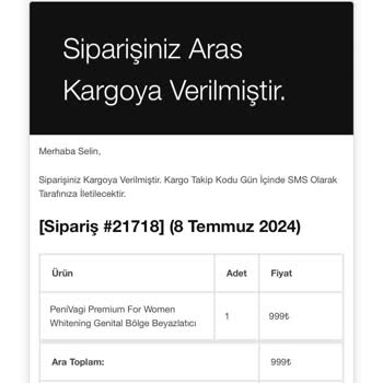 Penivagi Premium Ürünüm Yanlış Geldi