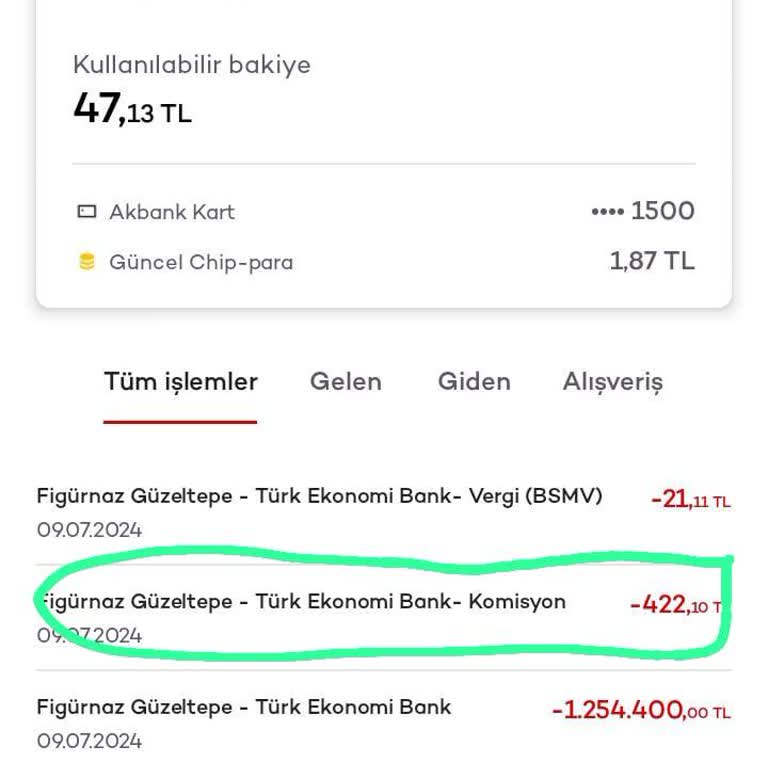 Akbank, EFT İşlemi Maaş Müşterisinden Masraf Kesilmesi
