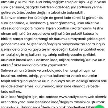 Nazliye Butik İade Seçeneği Yalanı