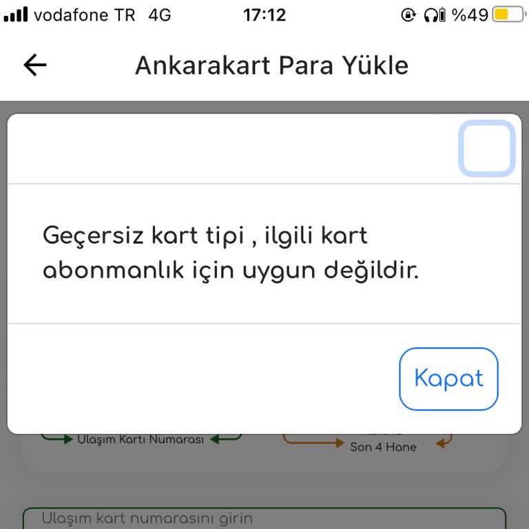 EGO Genel Müdürlüğü Abonman Kartıma Abonman Yükleyemiyorum