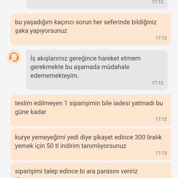 Trendyol Yemek Siparişleri Doğru Gelmiyor Ve İademi Alamıyorum.