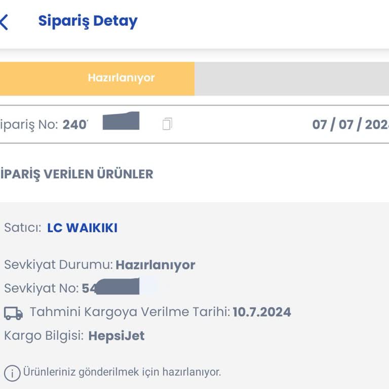 LCW Online Alışveriş Siparişim Hazırlanıyor Gözüküyor Sorun Mu Var?