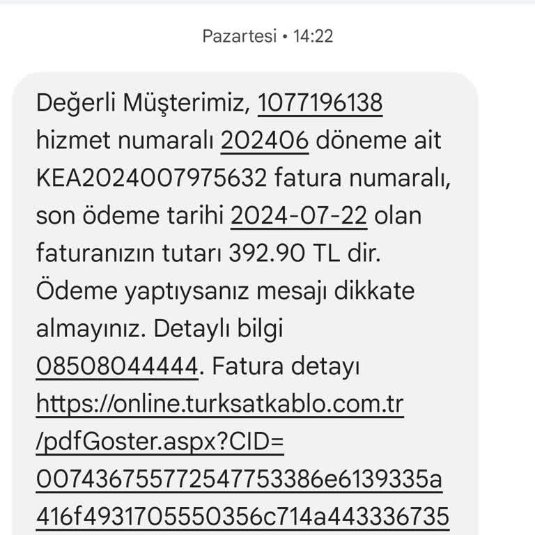 Kablo Net Taahhüt Bitiminden 1 Ay Önce Yeni Dönem Faturası Göndermesi.