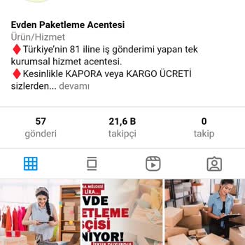 Paketlemeacentesi (Instagram) Paketleme İşi Adın Altında Bütün Bilgilerimi Aldılar