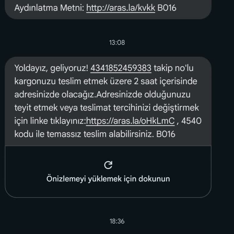 Aras Kargo Evde Olduğum Halde Kargomu Ulaştırmadı
