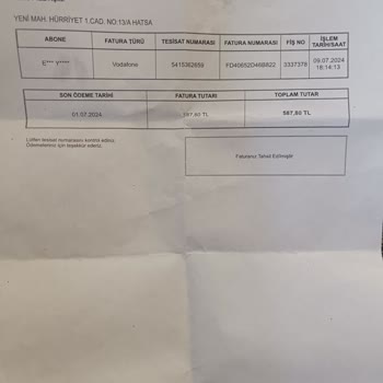 Vodafone Faturamı Ödedim Ödenmedi Olarak Görünüyor