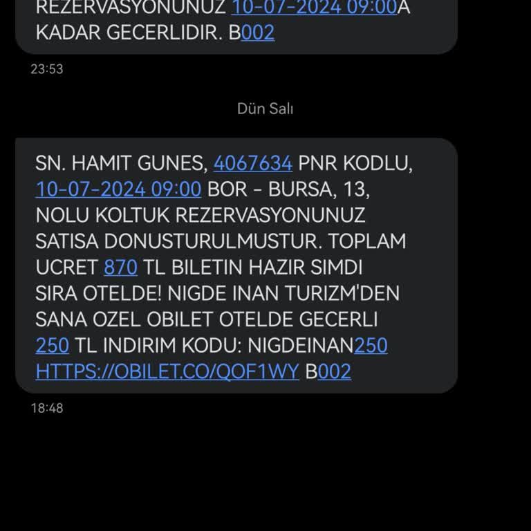 İnan Turizm 2 Saat Gecikme