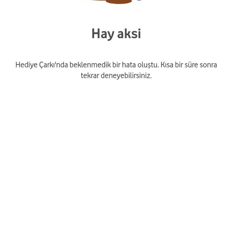Vodafone Hediye Çarkı Sorunu