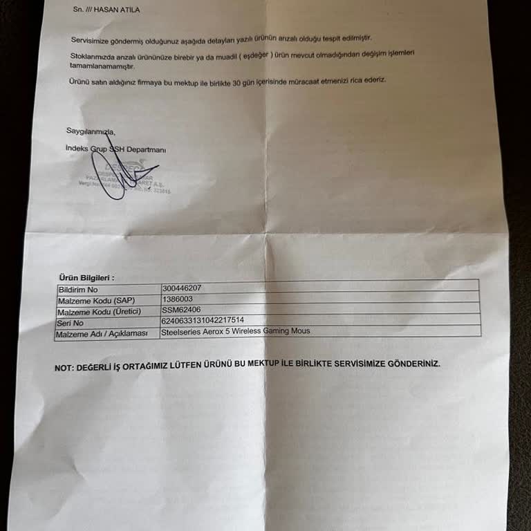 Amazon.com.tr Servis Kaydını Kabul Etmedi