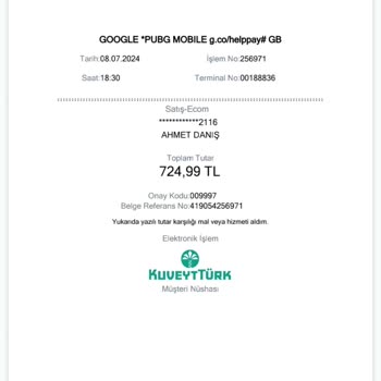 PUBG Mobile Helppay Para Çekme Şikayet