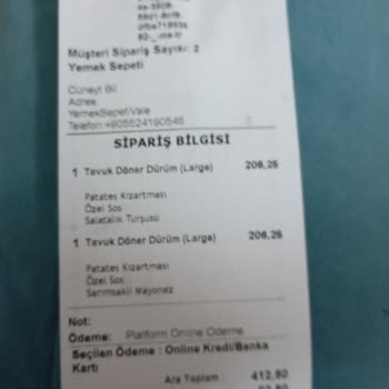 Yemeksepeti Sipariş Eksik Olması
