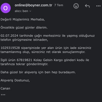 #Boyner İade Kabul Etmiyor!