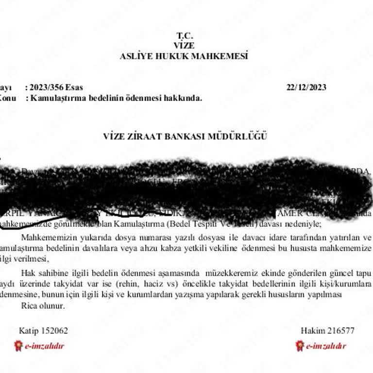 Ziraat Bankası Kamulaştırma Bedelini Yatırmıyor.