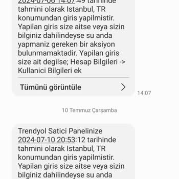 Trendyol Bilgim Dışında Telefon Numaramı Başkasına Kullandırıyor.