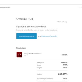 Oversize Hub Shopify, Oversizehub.com Mağazası Ücreti Ödenen Ürünü Göndermiyor!
