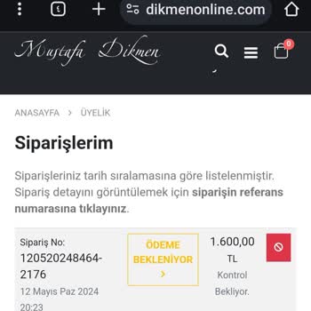 Mustafa Dikmen Official Sayfasından Aldığım Ürün Gelmedi