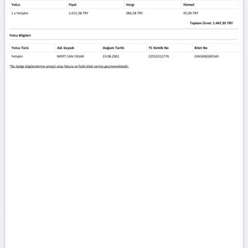 Pegasus Bilet Mağduriyeti Ücret