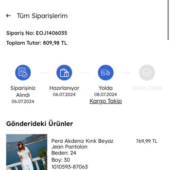 KARGOMsende Mavi Online İade Yapılamaması