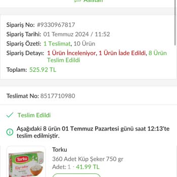 Trendyol Hızlı Market Küflü Salça Gönderimi