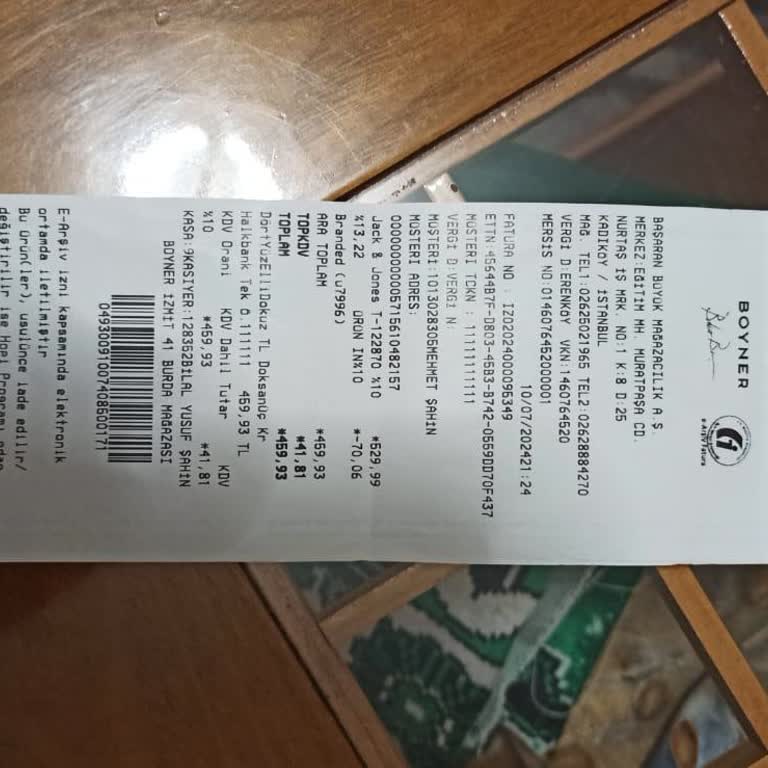 Boyner Fiş- Fatura Adınıza Düzenlenmemiş Olabilir Kasada Kontrol Edin