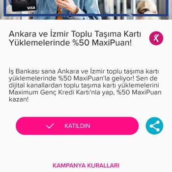 İş Bankası MaxiPuan Kampanyalarının Puanlarını Vermiyor.