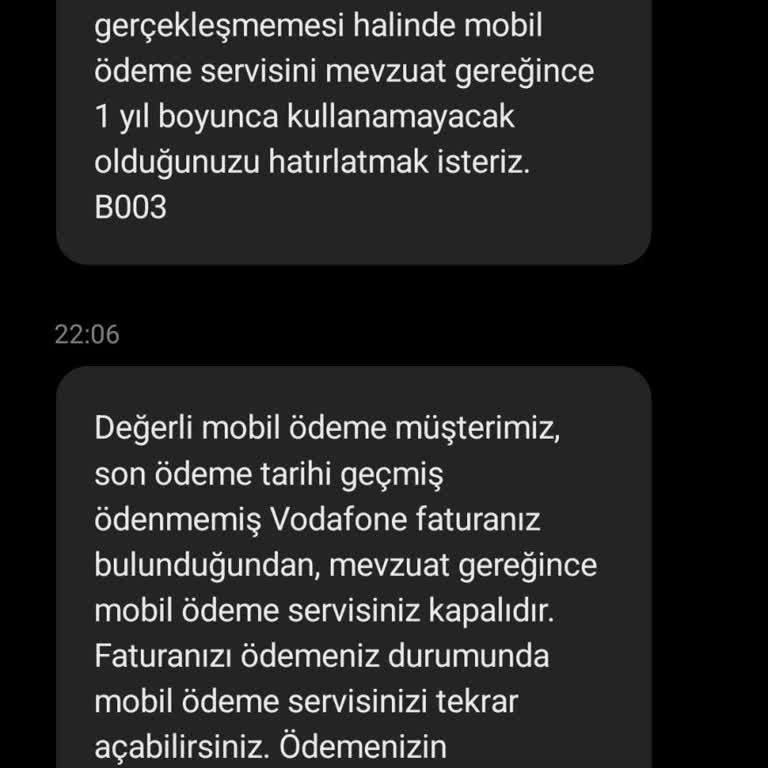 Vodafone Mobil Ödeme Yapamıyorum
