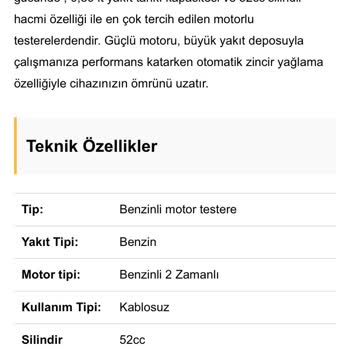 Ekinler Profesyonel El Aletleri Bosch Benzinli Odun Kesme Motoru Çalışmıyor