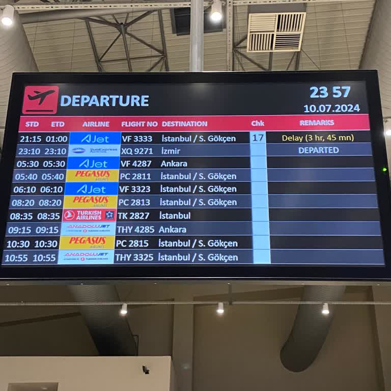 AJet (Anadolu Jet) 3 Saat 45 Dakika Rötar