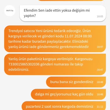 Trendyol Yanlış Ürün Gönderildi
