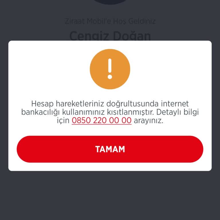 Ziraat Bankası İnternet Bankacılığı Kısıtlama