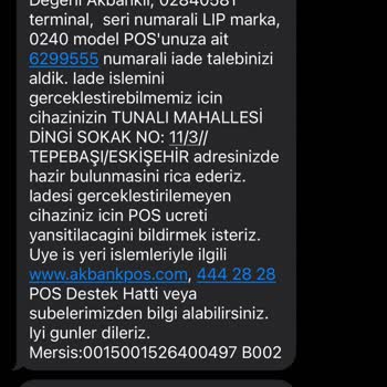 Akbank Pos Cihazını Adresten Almıyor